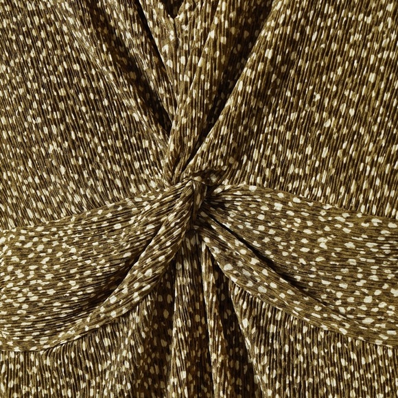 Mango - Long Sleeve Office Wear SHORT PRINTED DRESS WITH KNOT DETAIL in Size XL - Picture 4 of 8